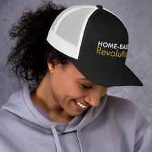 Load image into Gallery viewer, Home-Based Revolution - Trucker Cap (White with Yellow)
