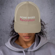 Load image into Gallery viewer, Home-Based Revolution - Trucker Cap (White with Pink)
