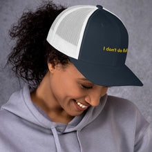 Load image into Gallery viewer, I don&#39;t do fluff - Trucker Cap (Yellow)
