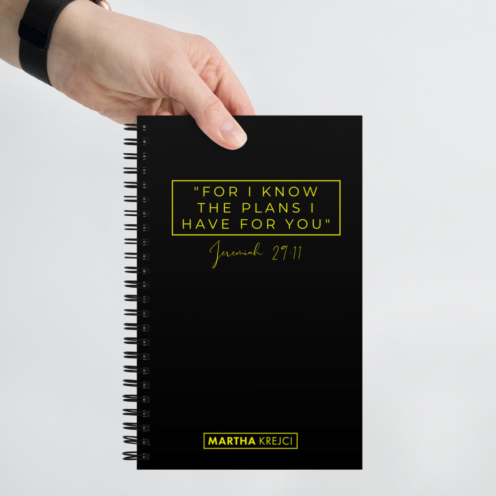 For I Know The Plans - Spiral notebook (Black)