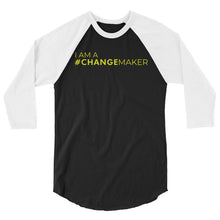 Load image into Gallery viewer, #ChangeMaker - 3/4 sleeve raglan shirt (Yellow)
