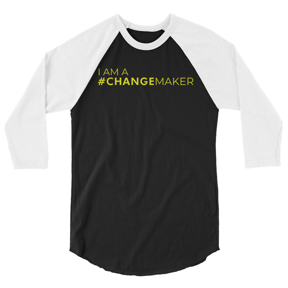 #ChangeMaker - 3/4 sleeve raglan shirt (Yellow)