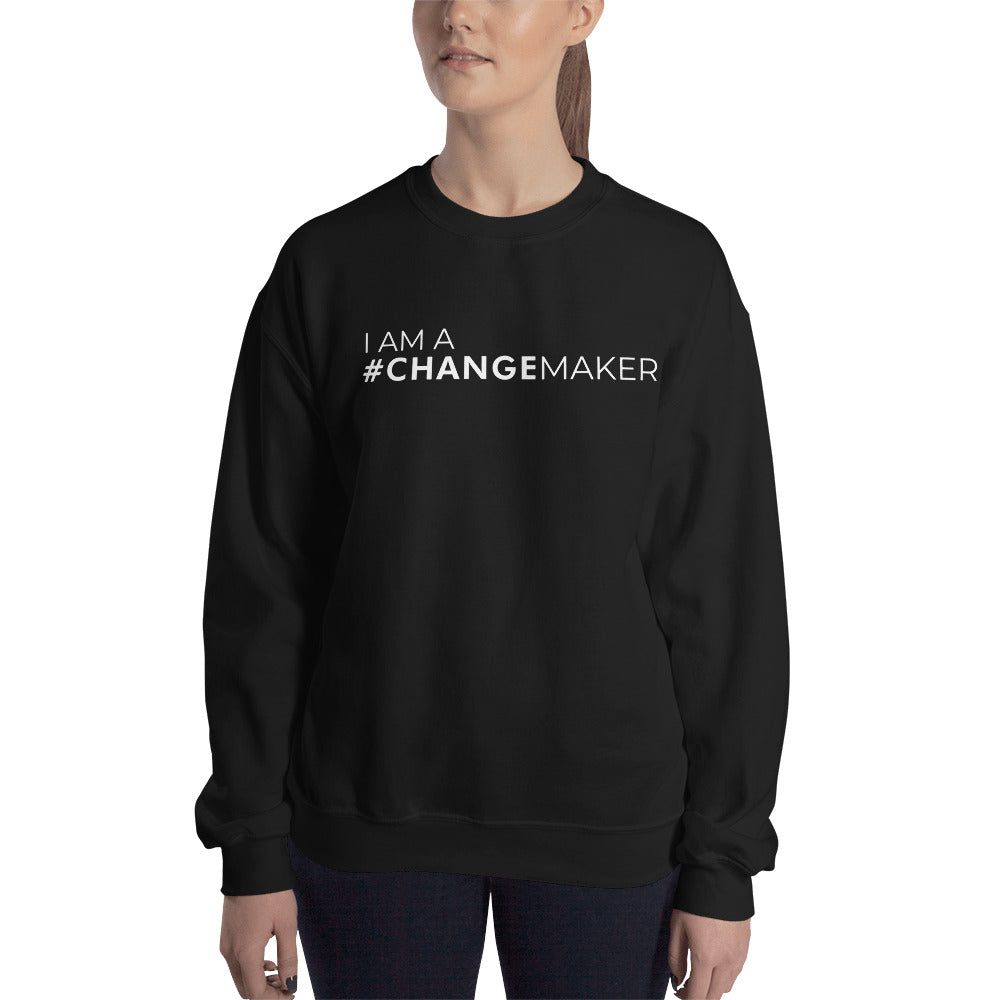 #ChangeMaker - Unisex Sweatshirt (White)