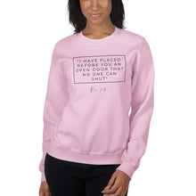 Load image into Gallery viewer, I Have Placed Before You An Open Door - Unisex Sweatshirt (Black)
