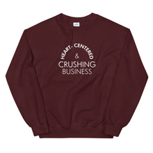 Load image into Gallery viewer, Heart Centered &amp; Crushing Business - Unisex Sweatshirt (White)
