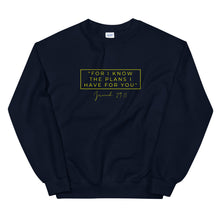 Load image into Gallery viewer, For I Know The Plans - Unisex Sweatshirt (Yellow)
