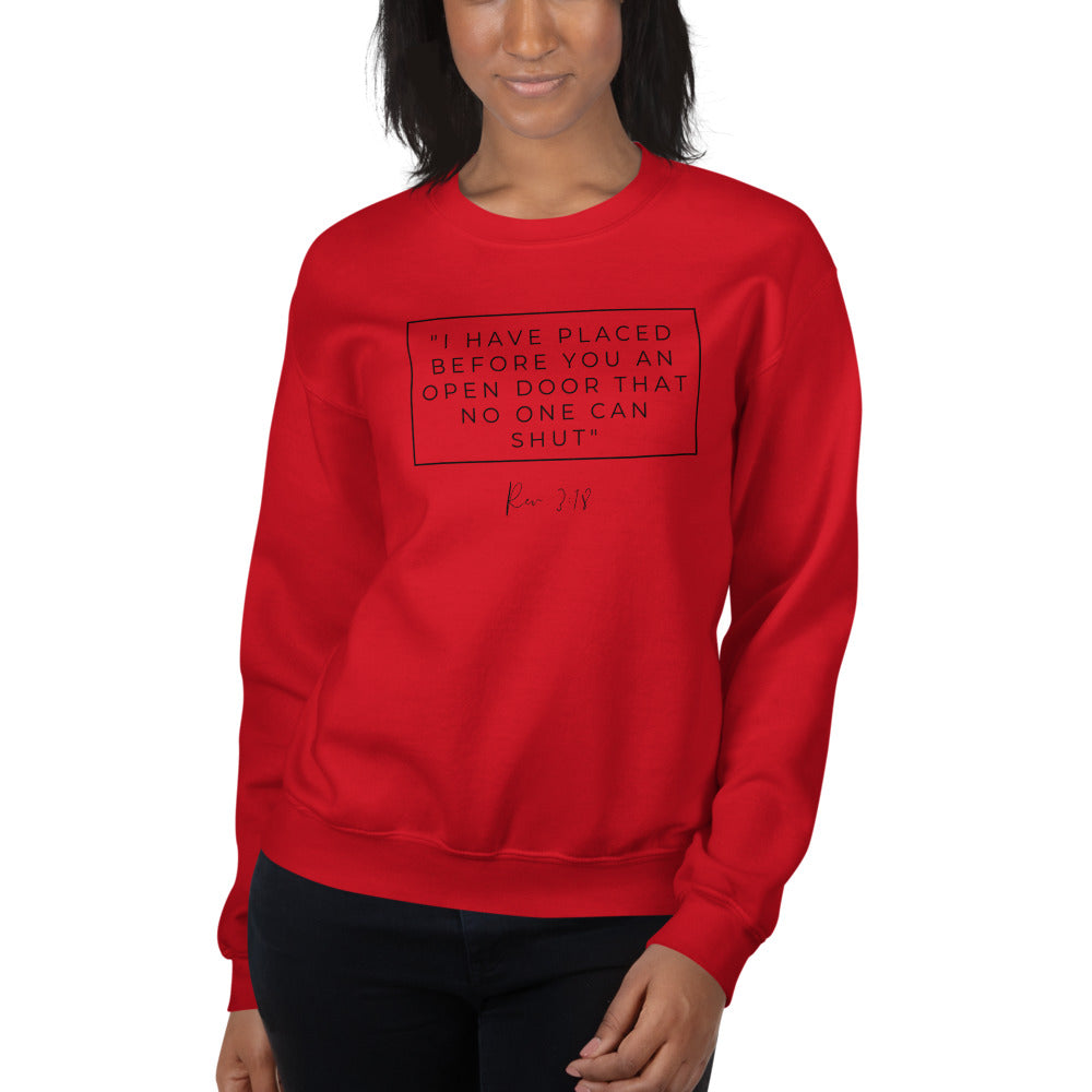 I Have Placed Before You An Open Door - Unisex Sweatshirt (Black)