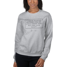 Load image into Gallery viewer, I Have Placed Before You An Open Door - Unisex Sweatshirt (Black)
