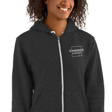 Load image into Gallery viewer, #ChangeMaker- Zip Up Hoodie (White)
