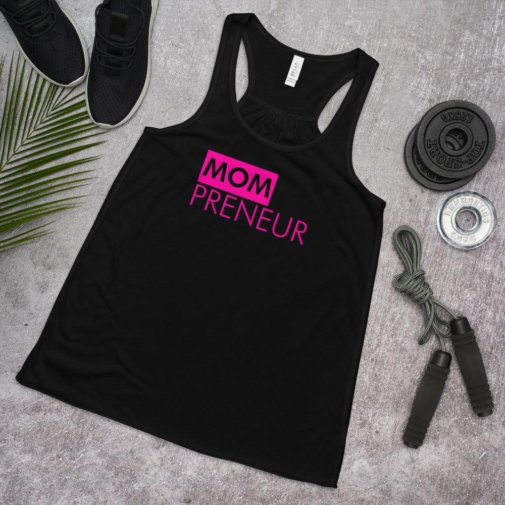 MOMPreneur - Women's Flowy Racerback Tank (Pink)