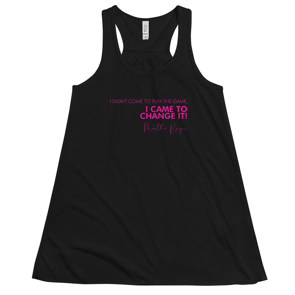 I Didn't Come Here To Play The Game - Women's Flowy Racerback Tank (Pink)