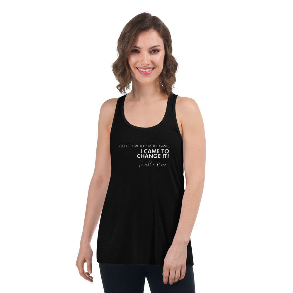 I Didn't Come Here To Play The Game - Women's Flowy Racerback Tank (White)