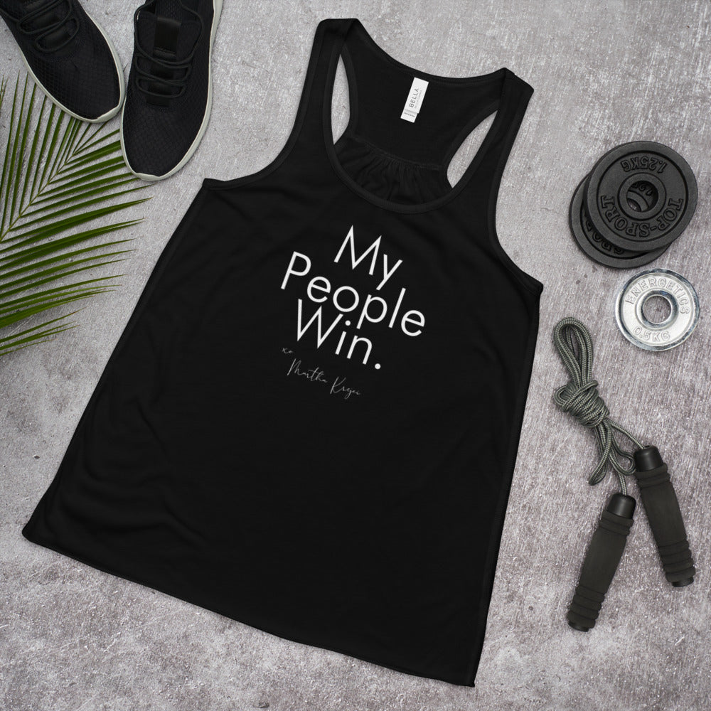 My People Win - Women's Flowy Racerback Tank (White)