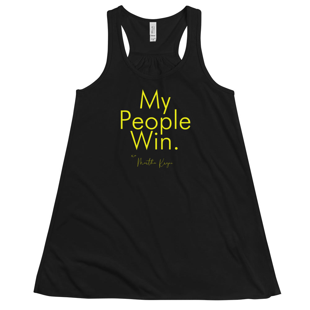 My People Win - Women's Flowy Racerback Tank (Yellow)