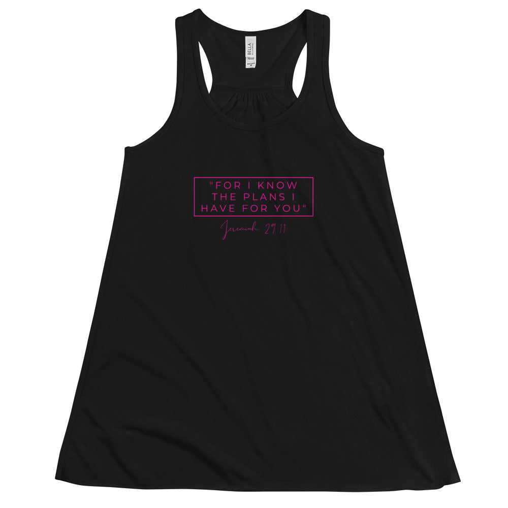 For I Know The Plans - Women's Flowy Racerback Tank (Pink)