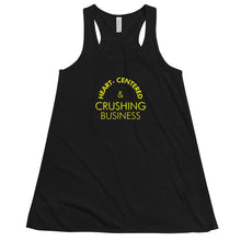 Load image into Gallery viewer, Heart Centered &amp; Crushing Business - Women&#39;s Flowy Racerback Tank (Yellow)
