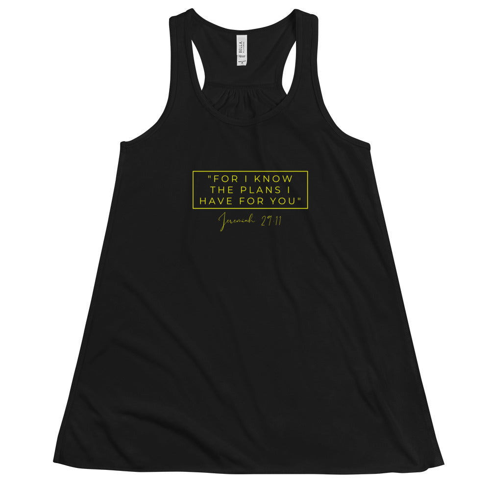 For I Know The Plans - Women's Flowy Racerback Tank (Yellow)