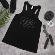 Load image into Gallery viewer, Perhaps You Were Born For Such A Time As This - Women&#39;s Flowy Racerback Tank (White)

