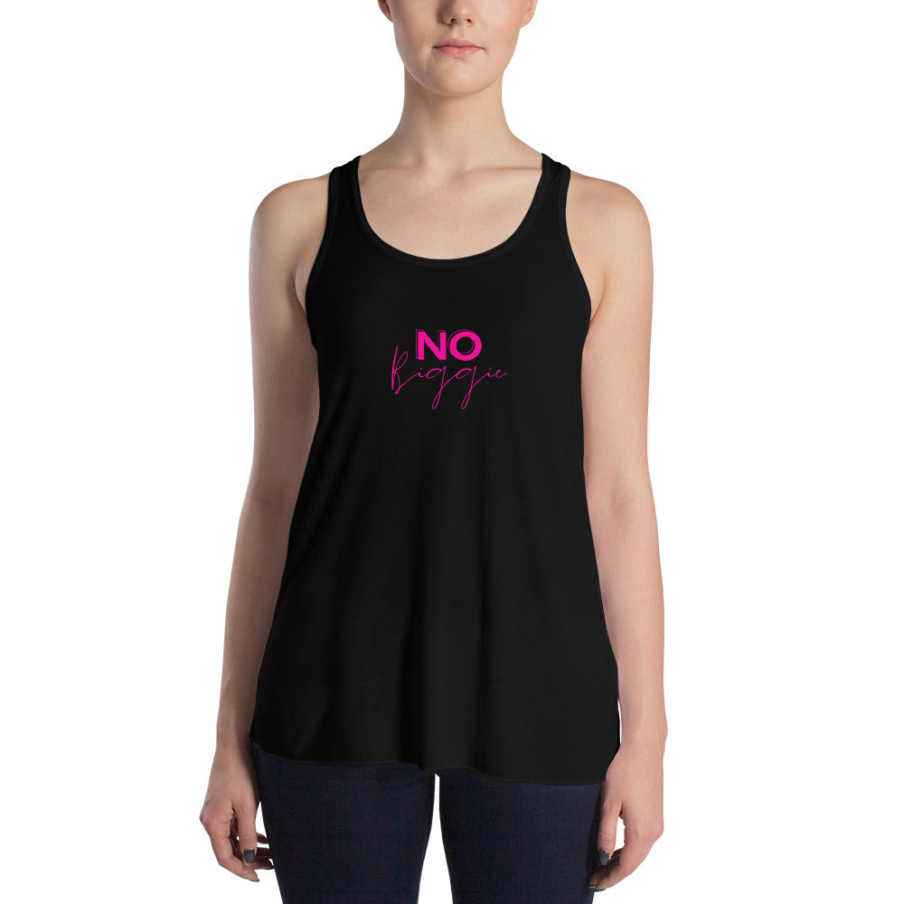 No Biggie - Women's Flowy Racerback Tank (Pink)