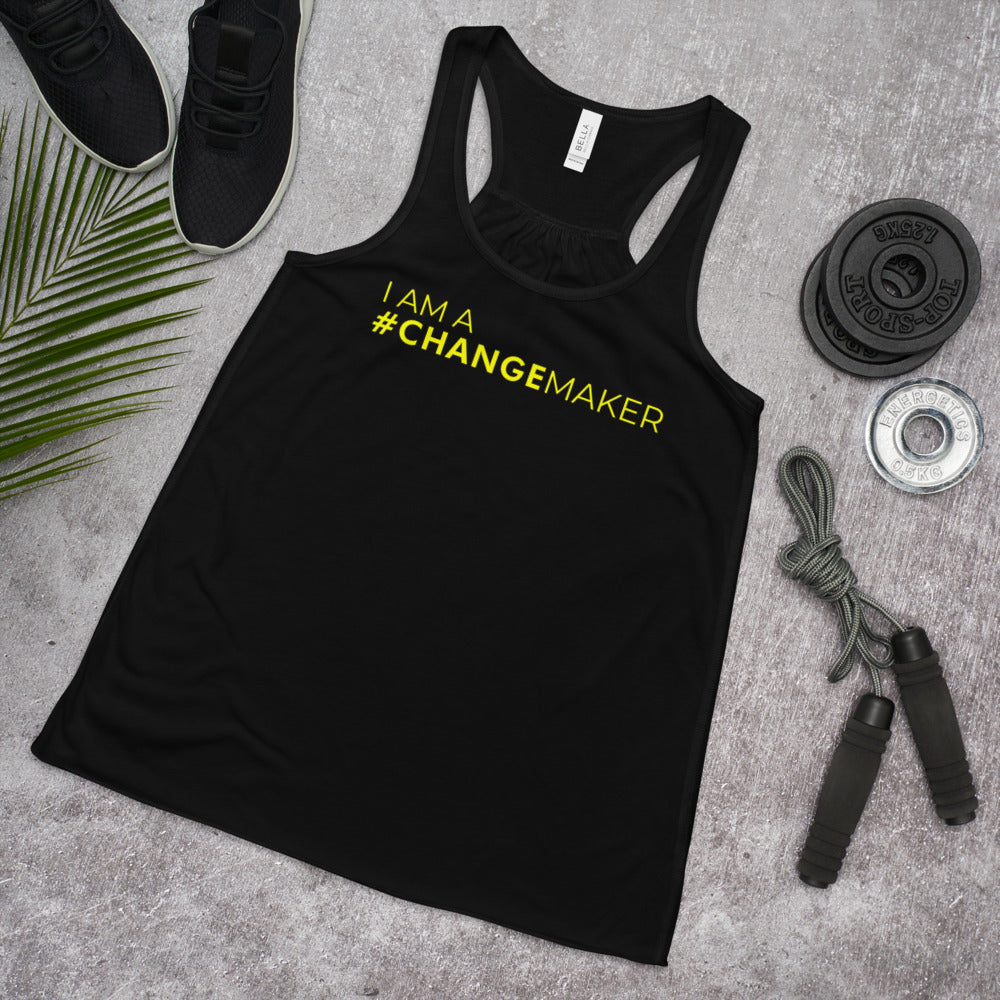 #ChangeMaker - Women's Flowy Racerback Tank (Yellow)