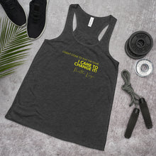 Load image into Gallery viewer, I Didn&#39;t Come To Play The Game - Women&#39;s Flowy Racerback Tank (Yellow)
