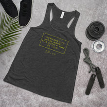 Load image into Gallery viewer, Perhaps You Were Born For Such A Time As This - Women&#39;s Flowy Racerback Tank (Yellow)
