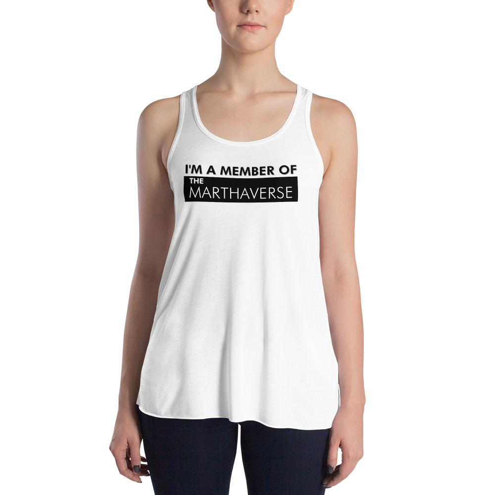 I'm A Member Of The Marthaverse - Women's Flowy Racerback Tank (Black)
