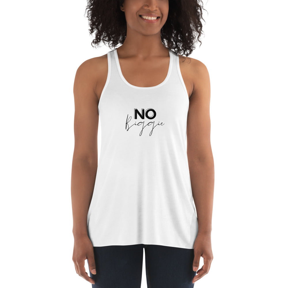 No Biggie - Women's Flowy Racerback Tank (Black)