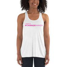 Load image into Gallery viewer, #ChangeMaker - Women&#39;s Flowy Racerback Tank (Pink)
