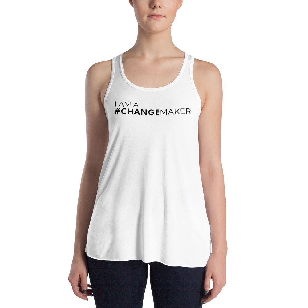 #ChangeMaker - Women's Flowy Racerback Tank (Black)