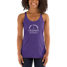 Load image into Gallery viewer, Heart Centered &amp; Crushing Business - Women&#39;s Racerback Tank (White)
