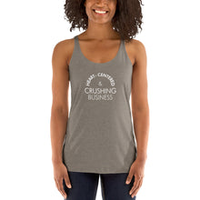 Load image into Gallery viewer, Heart Centered &amp; Crushing Business - Women&#39;s Racerback Tank (White)
