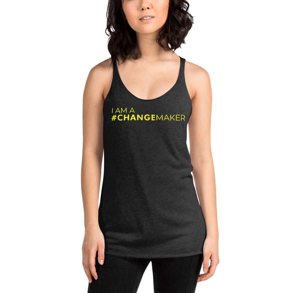 #ChangeMaker - Women's Racerback Tank (Yellow)