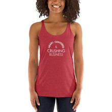 Load image into Gallery viewer, Heart Centered &amp; Crushing Business - Women&#39;s Racerback Tank (White)
