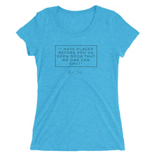 Load image into Gallery viewer, I Have Placed Before You An Open Door - Ladies&#39; short sleeve t-shirt (Black)
