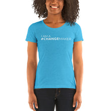 Load image into Gallery viewer, #ChangeMaker - Ladies&#39; short sleeve t-shirt (White)
