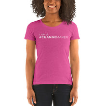 Load image into Gallery viewer, #ChangeMaker - Ladies&#39; short sleeve t-shirt (White)

