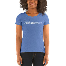 Load image into Gallery viewer, #ChangeMaker - Ladies&#39; short sleeve t-shirt (White)
