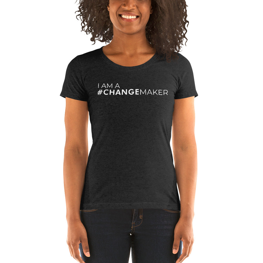 #ChangeMaker - Ladies' short sleeve t-shirt (White)