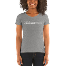 Load image into Gallery viewer, #ChangeMaker - Ladies&#39; short sleeve t-shirt (White)
