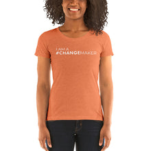 Load image into Gallery viewer, #ChangeMaker - Ladies&#39; short sleeve t-shirt (White)
