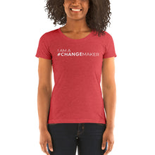 Load image into Gallery viewer, #ChangeMaker - Ladies&#39; short sleeve t-shirt (White)
