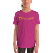 Load image into Gallery viewer, Unstoppable - Youth Short Sleeve T-Shirt (Yellow)
