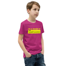 Load image into Gallery viewer, I&#39;m A Member Of The Marthaverse - Youth Short Sleeve T-Shirt (Yellow)
