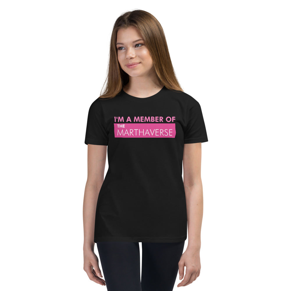 I'm A Member Of The Marthaverse - Youth Short Sleeve T-Shirt (Pink)