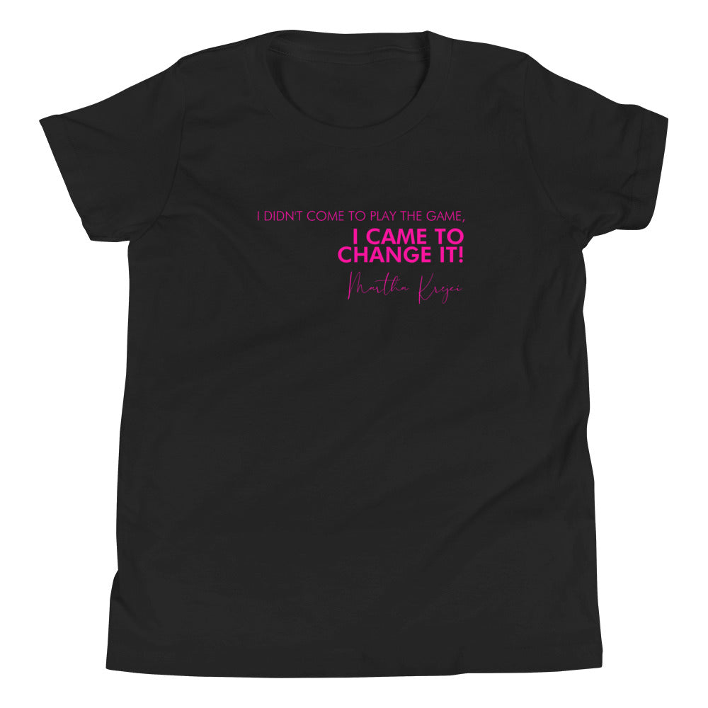 I Didn't Come Here To Play The Game - Youth Short Sleeve T-Shirt (Pink)