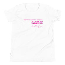 Load image into Gallery viewer, I Didn&#39;t Come Here To Play The Game - Youth Short Sleeve T-Shirt (Pink)
