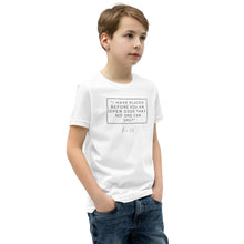 Load image into Gallery viewer, I Have Placed Before You An Open Door - Youth Short Sleeve T-Shirt (Black)
